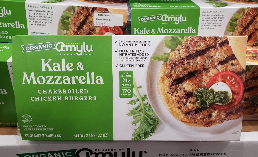 Amylu Organic Kale & Mozzarella Chicken Burger - Eat With Emily